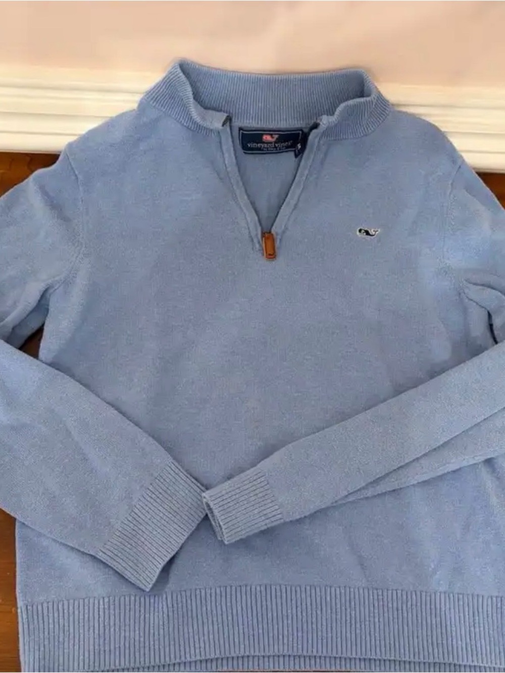 Vineyard Vines Light Blue Kids Quarter-Zip Sweater